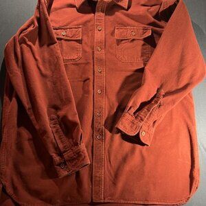 L.L. Bean Men's long-sleeve cotton flannel or chamois Burgundy Size XXL Tall